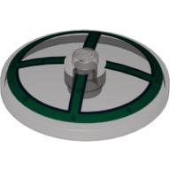 Dish 4 x 4 Inverted [Radar] with Green Cross Print (Trans-Brown)