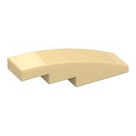 Brick Curved 4 x 1 No Studs [Stud Holder with Asymmetric Ridges] (Tan)