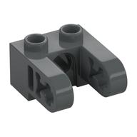 Technic Brick 1 x 2 with Hole and Dual Beam Extensions (Dark Bluish Gray)