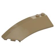 Brick Wedged, Curved 8 x 3 x 2 Open Left (Dark Tan)