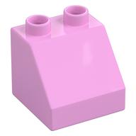 Duplo Brick 2 x 2 Slope 45° (Bright Pink)