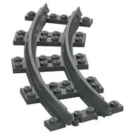 Vehicle Track, Train, Plastic, Narrow, Curve (Dark Bluish Gray)