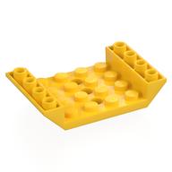 Brick Sloped Inverted 45° 6 x 4 Double with 4 x 4 Recessed and 3 Holes (Yellow)
