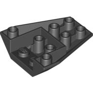 Brick Wedged, Sloped Inverted 4 x 4 Triple [2 Connections between Front Studs] (Black)