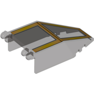 Windscreen 7 x 4 x 1 2/3 with Hinges with Yellow Cockpit Frame Print (Trans-Brown)
