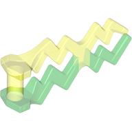 Wave / Lightning Angular, Double with Marbled Trans-Green Pattern (Trans-Neon Green)