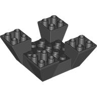 Brick Sloped Inverted 65° 6 x 6 x 2 Quad with Cutouts (Black)