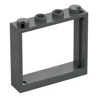 Window 1 x 4 x 3 without Shutter Tabs (Dark Bluish Gray)