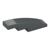 Brick Curved 4 x 1 No Studs [Stud Holder with Asymmetric Ridges] (Dark Bluish Gray)