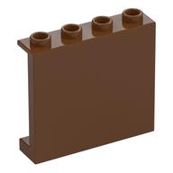 Panel 1 x 4 x 3 [Side Supports / Hollow Studs] (Reddish Brown)