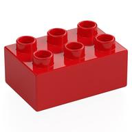 Duplo Brick 2 x 3 (Red)
