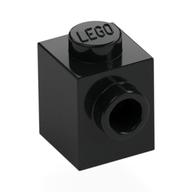 Brick Special 1 x 1 with Stud on 1 Side (Black)