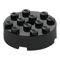 Brick Round 4 x 4 Centre Hole (Black)