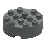Brick Round 4 x 4 Centre Hole (Dark Bluish Gray)
