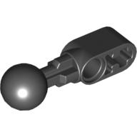 Technic Beam 1 x 2 with Ball Joint Straight, Smooth Ball (Black)