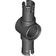 Technic Pin Connector Hub with 2 Pins with Friction Ridges Lengthwise [Big Squared Pin Holes] (Black)