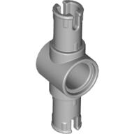 Technic Pin Connector Hub with 2 Pins with Friction Ridges Lengthwise [Big Squared Pin Holes] (Light Bluish Gray)