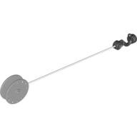 Duplo Winch Drum Narrow with White String and Black Thin Hook with Stud Case, Fixed (Light Bluish Gray)