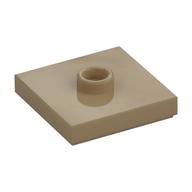 Plate Special 2 x 2 with Groove and Center Stud (Jumper) (Dark Tan)