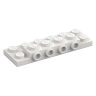 Plate Special 2 x 6 x 2/3 with 4 Studs on Side, 1 Support Wall on Bottom (White)