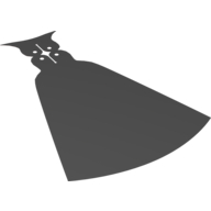 Large Figure Cape, Pointed Collar with Black Back (Zurg) (Red)