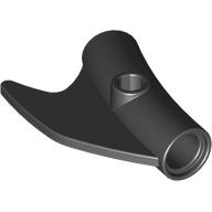 Technic Pin Connector Round Curved with Fin and Hole (Black)