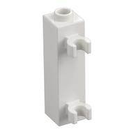 Brick Special 1 x 1 x 3 with 2 Clips Vertical [Hollow Stud, Open O Clips] (White)