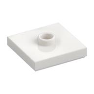 Plate Special 2 x 2 with Groove and Center Stud (Jumper) (White)