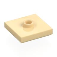 Plate Special 2 x 2 with Groove and Center Stud (Jumper) (Tan)