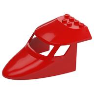 Aircraft Fuselage Curved Forward 6 x 10 Top (Red)