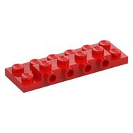 Plate Special 2 x 6 x 2/3 with 4 Studs on Side, 1 Support Wall on Bottom (Red)