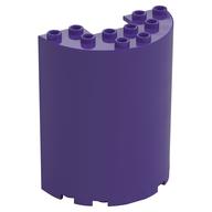 Cylinder Half 3 x 6 x 6 with 1 x 2 Cutout (Dark Purple)