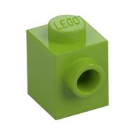 Brick Special 1 x 1 with Stud on 1 Side (Lime)