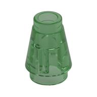 Cone 1 x 1 [Top Groove] (Trans-Green)