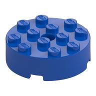 Brick Round 4 x 4 Centre Hole (Blue)