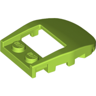 Brick Wedged, Curved 4 x 3 Recessed Back with Opening, Two Studs [Plain] (Lime)