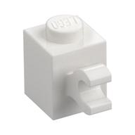 Brick Special 1 x 1 with Clip Horizontal (White)