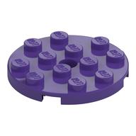 Plate Round 4 x 4 with Pin Hole (Dark Purple)