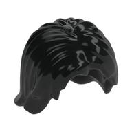 Hair Mid-Length Tousled with Center Part (Black)