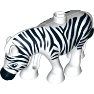 Duplo Animal Zebra, Smooth Mane (White)