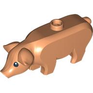 Animal, Pig, Large with Black Eyes and White Pupils Print (Nougat)
