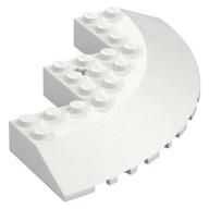 Brick Round Corner 10 x 10 with Slope 33° Edge, Axle Hole, Facet Cutout (White)