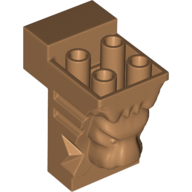 Brick Special 2 x 3 x 3 with Cutout and Lion Head [Hollow Studs] (Medium Nougat)