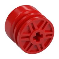 Wheel 18mm x 14mm with Axle Hole, Fake Bolts and Shallow Spokes (Red)