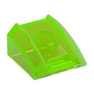 Brick Curved 2 x 2 with Lip, No Studs (Trans-Bright Green)