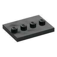 Plate Special 3 x 4 with 1 x 4 Center Studs [Plain] (Black)