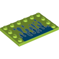 Plate Special 4 x 6, Studs on 3 Edges with Blue Water Splash Print (Lime)