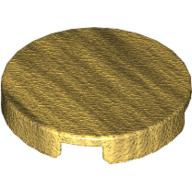 Tile Round 2 x 2 with Bottom Cross (Pearl Gold)