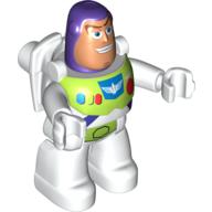 Duplo Figure with White Legs and Lime Space Suit, Nougat Face Print (Buzz Lightyear) (White)
