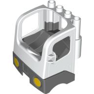 Duplo Truck Semi-Tractor Cab with Dark Bluish Gray Base (White)
